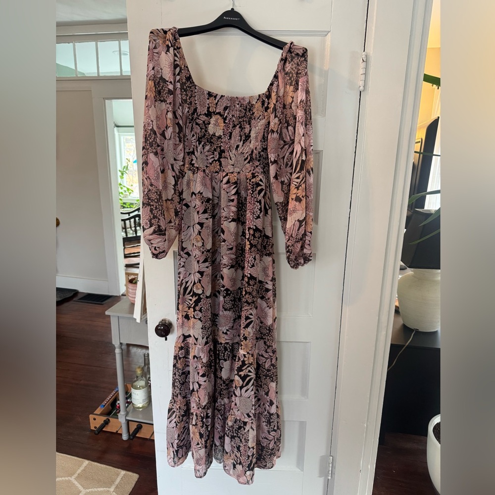 Together Pink Floral Tiered Maxi Dress